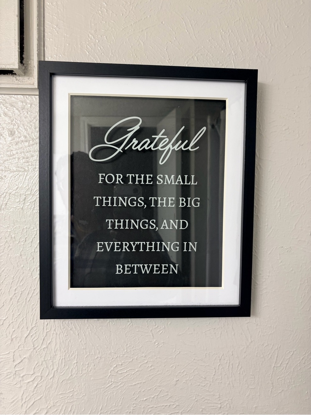 Grateful Wall Art Print in Black and White Frame